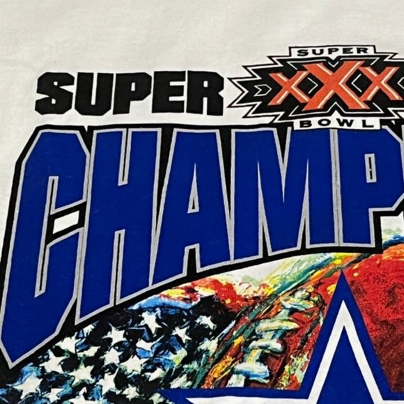 Vintage STARTER 1996 Dallas Cowboys Super Bowl XXX Champions T-Shirt NWOT Men M - Picture 7 of 12